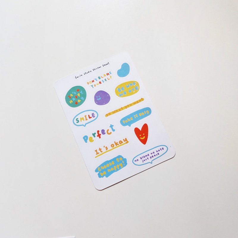 Smile Wonderful Words Sticker Sheet - สติกเกอร์ - กระดาษ 