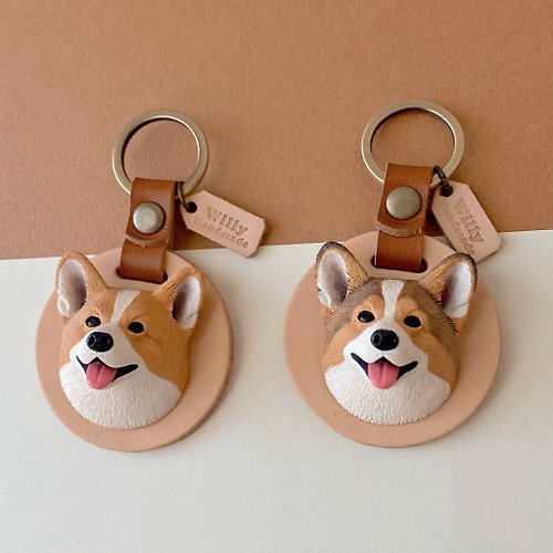 Q version poodle dog leather key ring / six colors [free engraving English  characters] - Shop willy1010 Keychains - Pinkoi