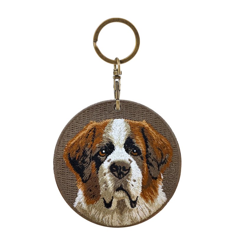EMJOUR 雙面刺繡吊飾 -聖伯納犬 | 仿真刺繡 - 吊飾/掛飾 - 繡線 
