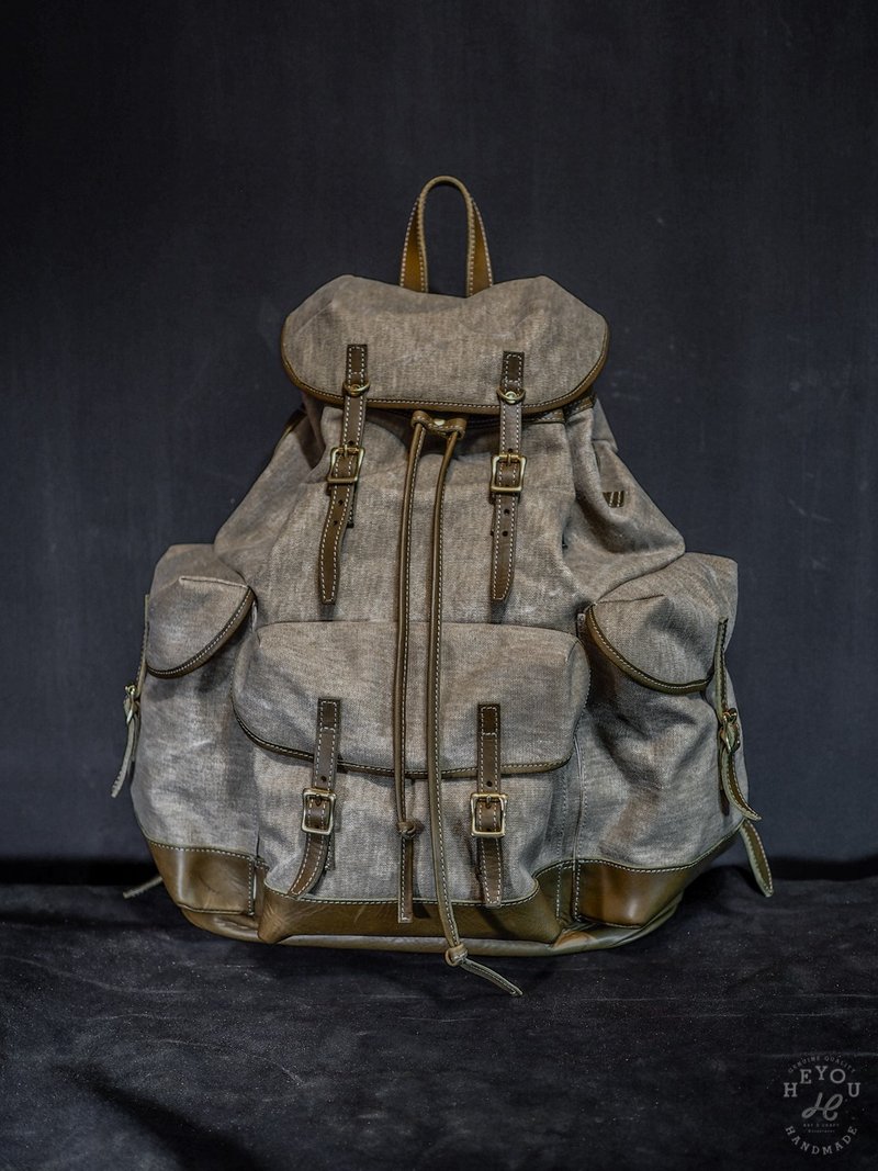 Explorer Backpack 三口袋後背包 - 背包/後背包/書包 - 棉．麻 多色
