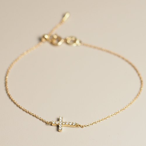 IRIZA Jewellery 18K金鑽石十字架手鏈 18K Gold The Diamond Cross Bracelet