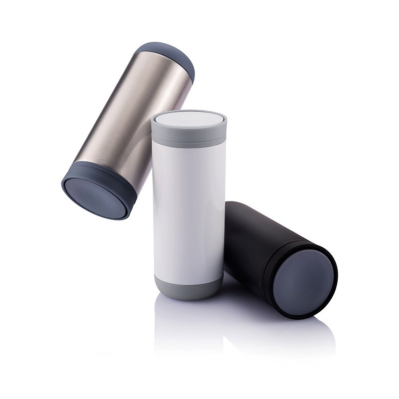 Clik push-type 360-degree leak-proof accompanying cup - แก้วมัค/แก้วกาแฟ - พลาสติก สีเทา