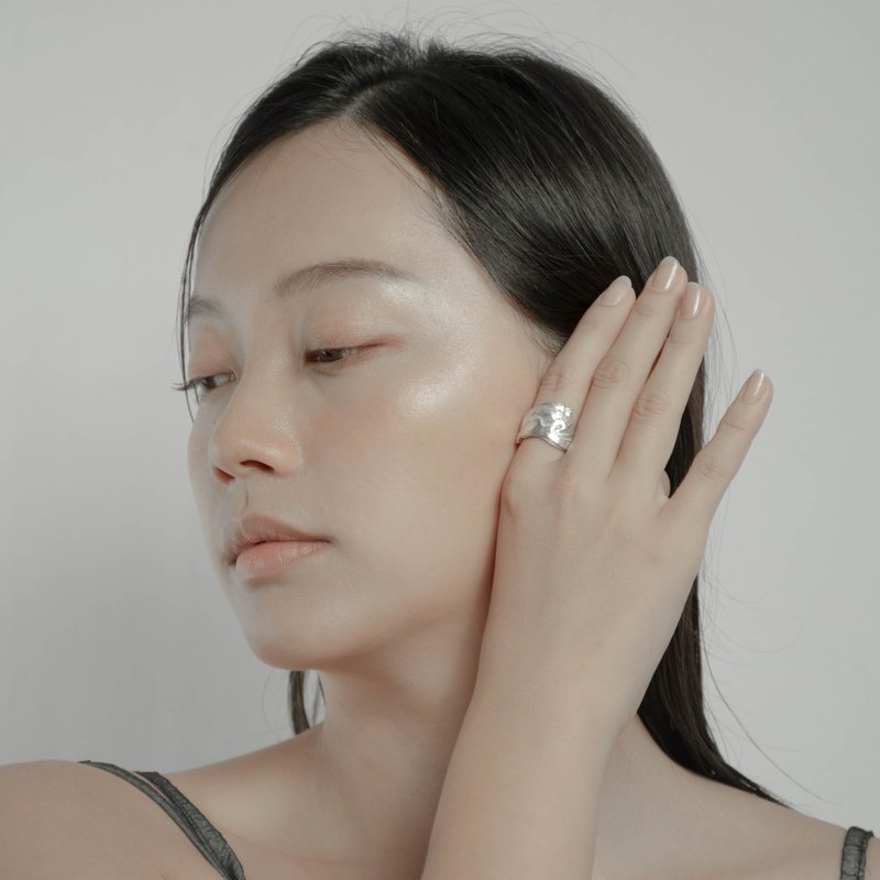 浪 Waves  I 【濤】寬版戒指 - 純銀 - 戒指 - 純銀 銀色