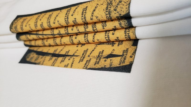 Original Nothing Collection Oversize Drop Shoulder T-shirt - เสื้อยืดผู้หญิง - ผ้าฝ้าย/ผ้าลินิน ขาว