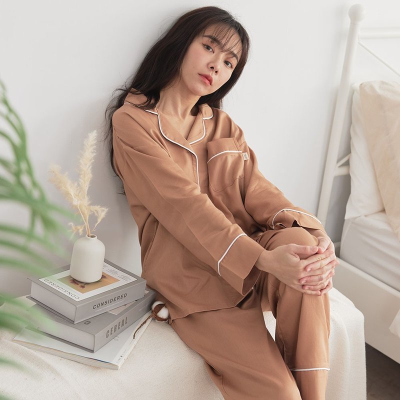 UMORFIL anti-static satin cardigan pajama set-2 colors in total - Loungewear & Sleepwear - Cotton & Hemp 