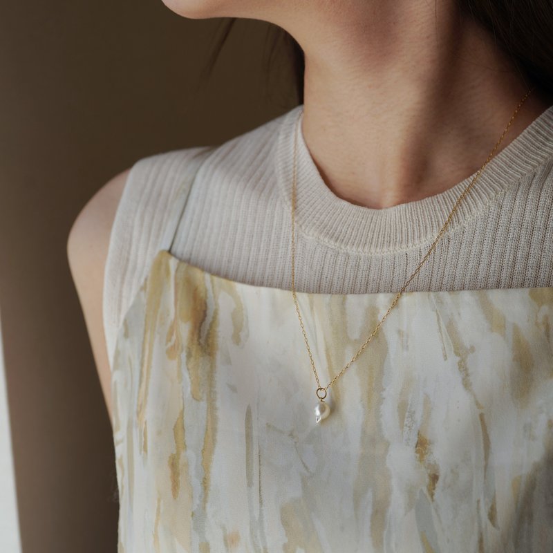 1点もの　14kgf  あこや真珠ネックレス - 長項鍊 - 珍珠 白色