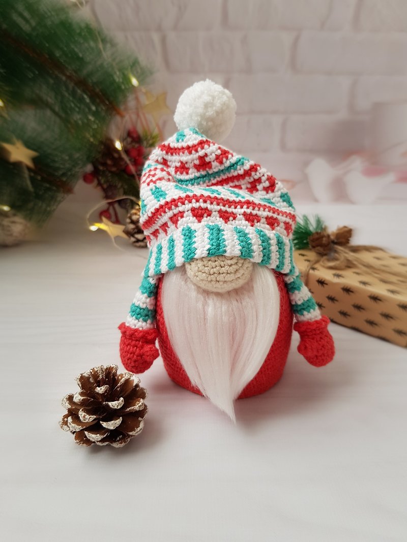 Christmas crochet gnome pattern, Amigurumi toy pattern, Santa gnome Pattern - 編織/羊毛氈/布藝 - 其他材質 