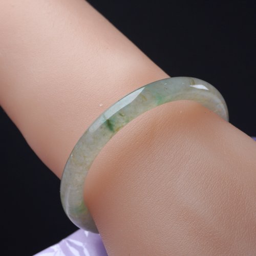 瓔珞珠寶盒 E.L.Jewelry Box 玻璃種飄花翡翠圓骨鐲手鐲 | 16圍 | 天然緬甸玉翡翠A貨 | 送禮