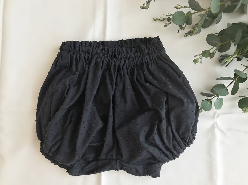 Baby pants (polka dot / black) - กางเกง - ผ้าฝ้าย/ผ้าลินิน สีดำ