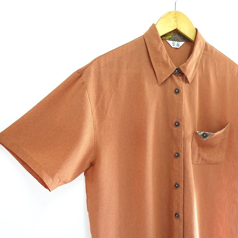 │Slowly│Sunset - Vintage shirts │vintage. Vintage. Literature. Made in Japan - Men's Shirts - Cotton & Hemp Orange