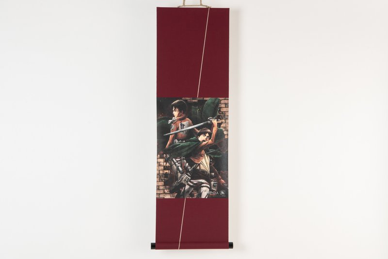 [Attack on Titan] Upright Hanging Scroll (A Wine Red) - Wall Décor - Paper Red