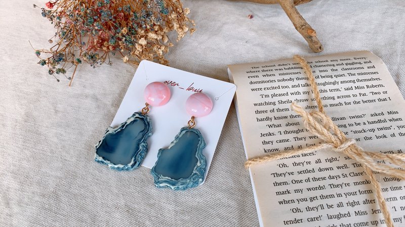 Heart of the Sea| Acrylic Earrings Clip-On - Earrings & Clip-ons - Acrylic Pink