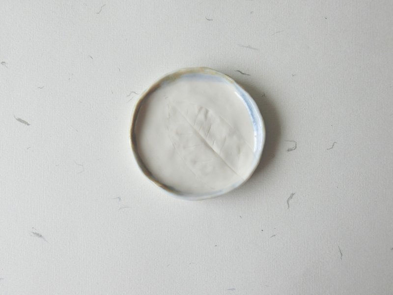 葉紋陶瓷醬油碟 - 小碟/醬油碟 - 瓷 白色