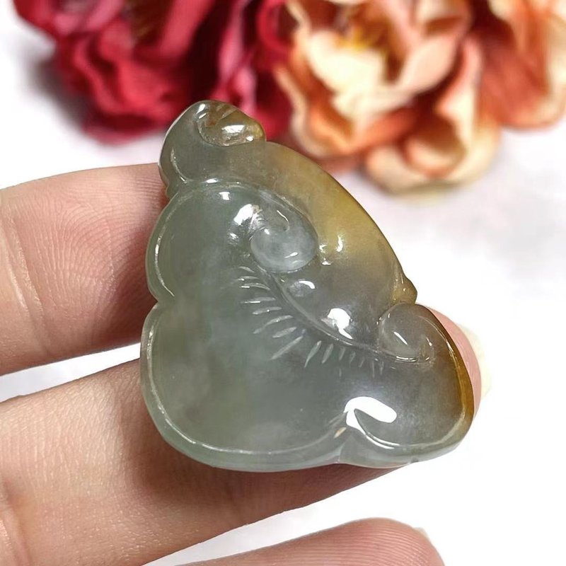 多寶晶石/天然翡翠A貨如意/老坑冰種/福壽如意/手工雕刻/附證書 - 項鍊 - 玉石 透明