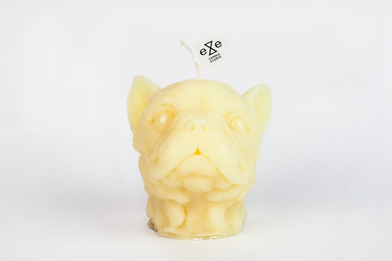 Baby French Bulldog Candle - เทียน/เชิงเทียน - กระดาษ สีเหลือง