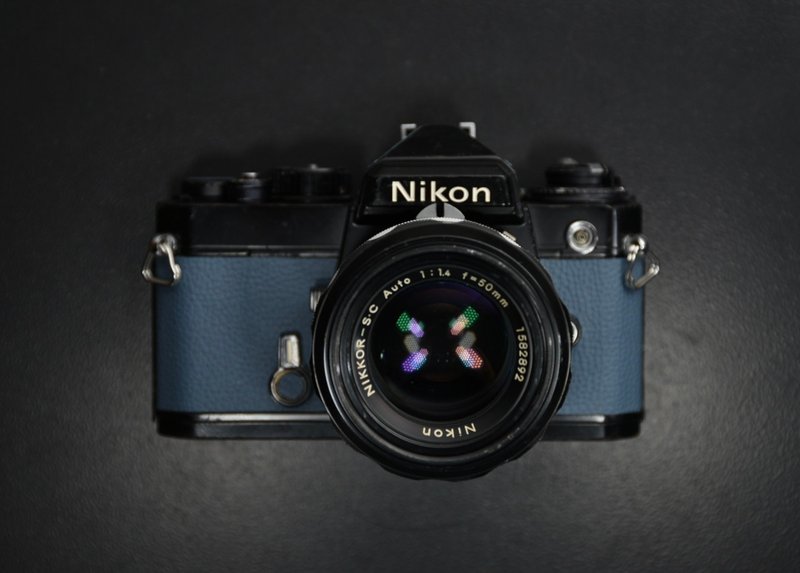 [Classic Antique] Special Color Nikon Mist Blue NIKON FE 50mm f1.4 film camera - กล้อง - โลหะ 