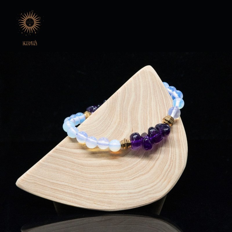 【Limited】【Dense Mist】Bright Amethyst & Opal Bracelet - Bracelets - Crystal 