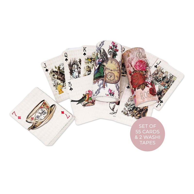 Vintage style Alice in Wonderland playing cards & extra wide - อื่นๆ - กระดาษ หลากหลายสี