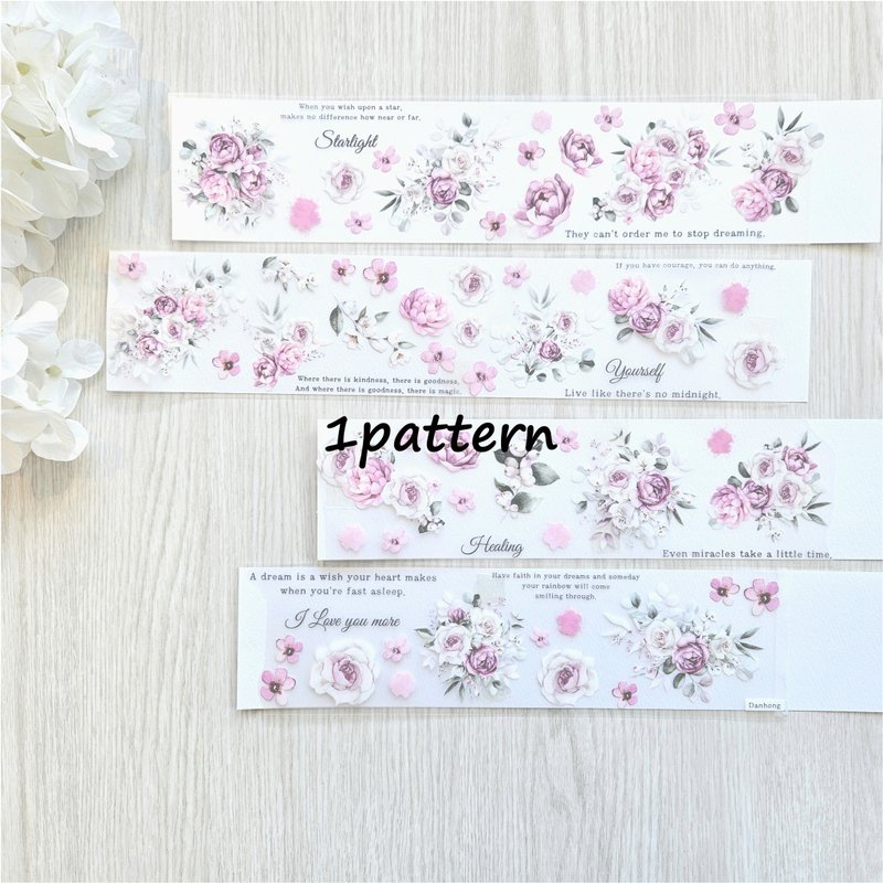 Masking tape_flower_flowers waiting for spring_red 1pattern - 貼紙 - 塑膠 