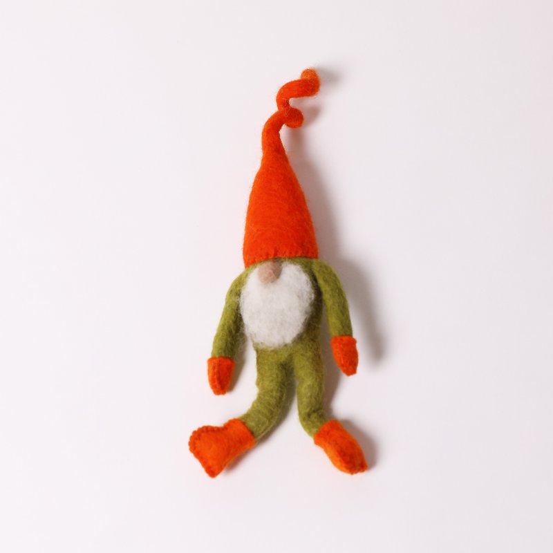 Elf forest Hanging ornament | Orange |  fair trade - Charms - Wool Green