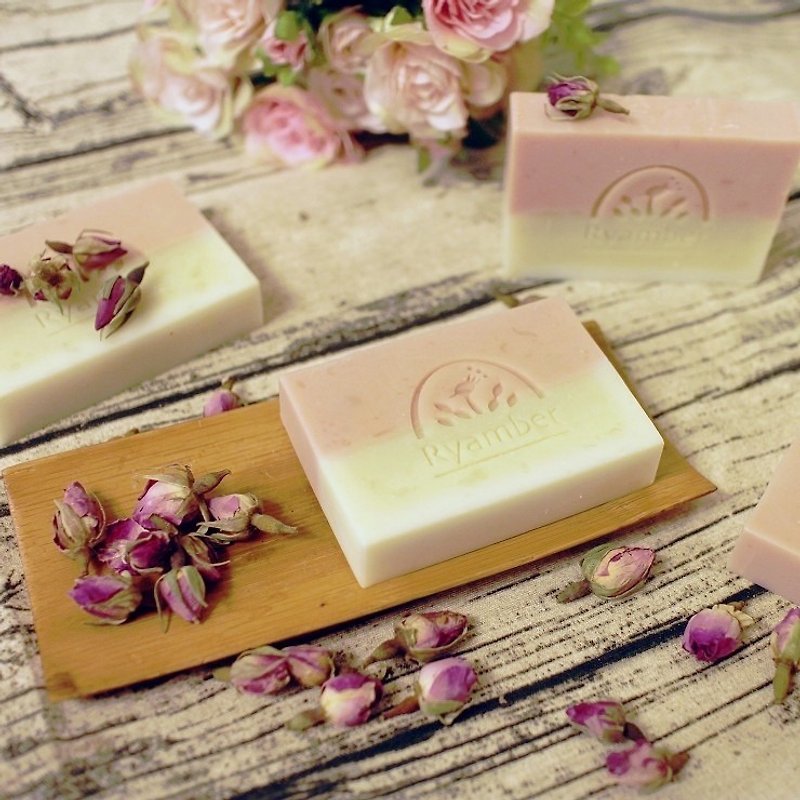 [Leian Bai Yan light soap Rose soap]. Natural Handmade Soap Cleansing │ │ rose geranium essential oils - สบู่ - วัสดุอื่นๆ สึชมพู