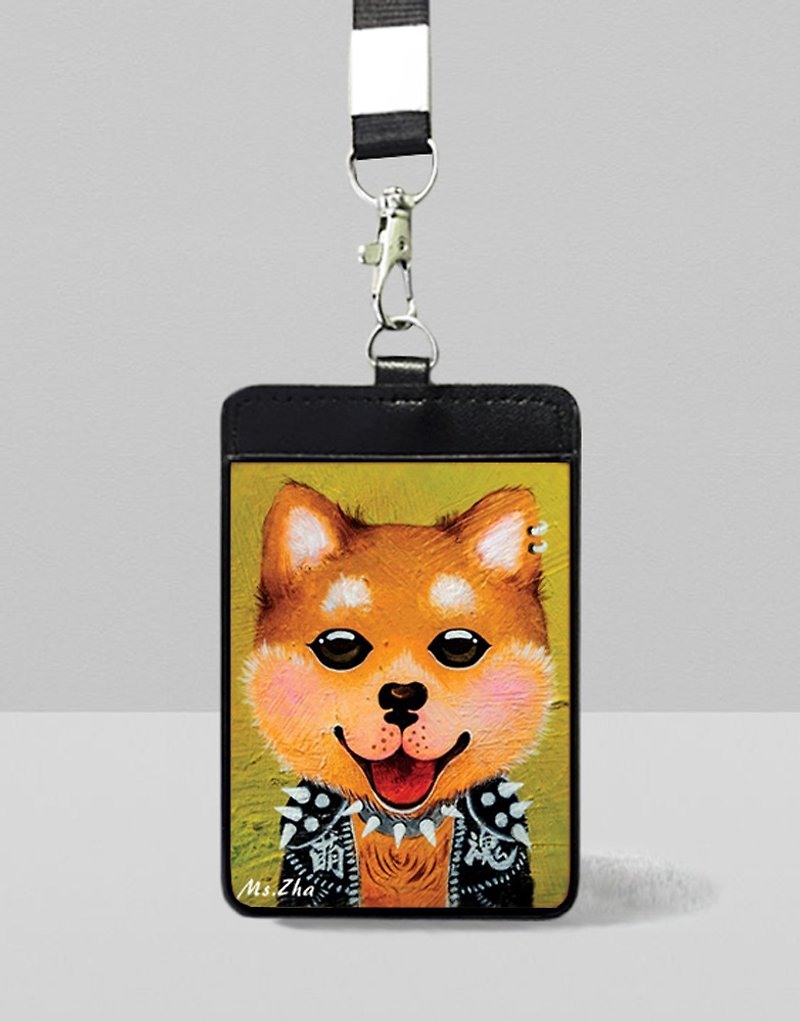 Passports\Shiba Inu who loves racing - ID & Badge Holders - Faux Leather Brown