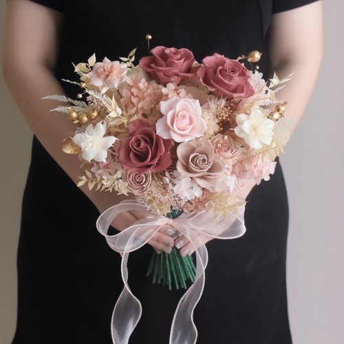 ブライダル ブーケ ウェディング ホワイト ゴールド