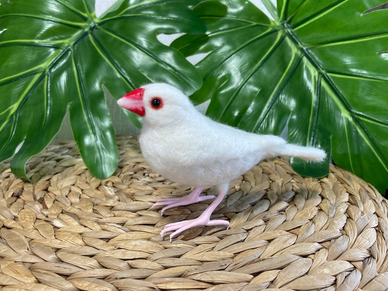 羊毛フェルト白文鳥 - 玩偶/公仔 - 羊毛 白色