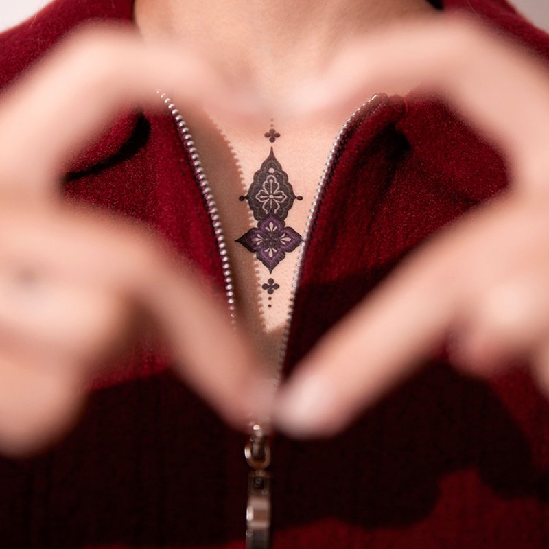 【啞光紋身貼紙】香港設計 | 刮刮紋身貼刺青貼 - 刺繡紋樣 - 紋身貼紙/刺青貼紙 - 其他材質 