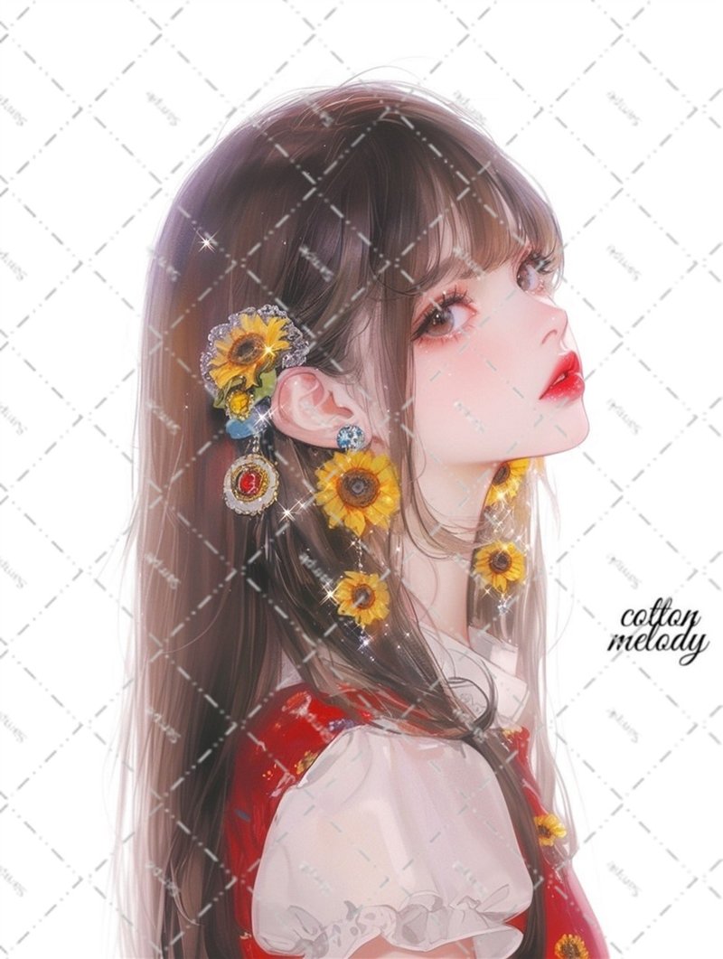 original sticker no.6163 人物ステッカー オリジナルステッカー 人物ステッカー 女の子ステッカー オリジナル人物ステッカー - 貼紙 - 紙 