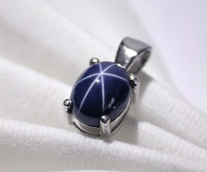 Natural star sapphier pendant silver sterling 925 - 其他 - 純銀 藍色