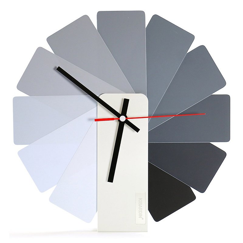 Czech Kiberdin Variety Clock / Grey Blades / White Body - นาฬิกา - พลาสติก หลากหลายสี