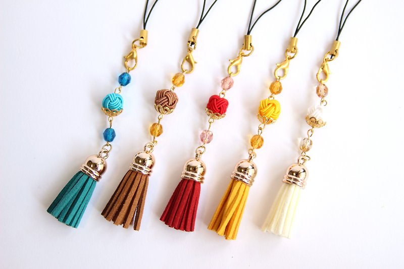 japanese style strap / mizuhiki / japan / accessory / traditional / present - พวงกุญแจ - ผ้าไหม หลากหลายสี