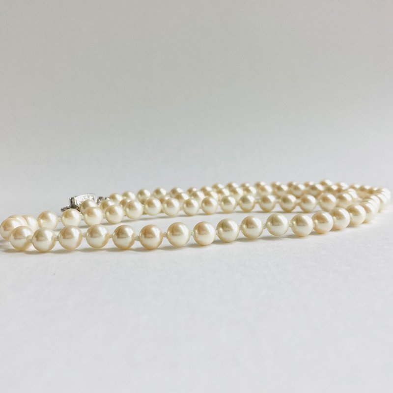 貝パールオールノットマチネーネックレス/約6.5mm約60cm/クリームツートン/R/日本製 - 項鍊 - 貝殼 金色