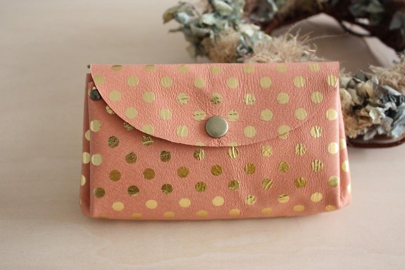 Small pigskin wallet Mizutama Pink - Wallets - Genuine Leather Pink
