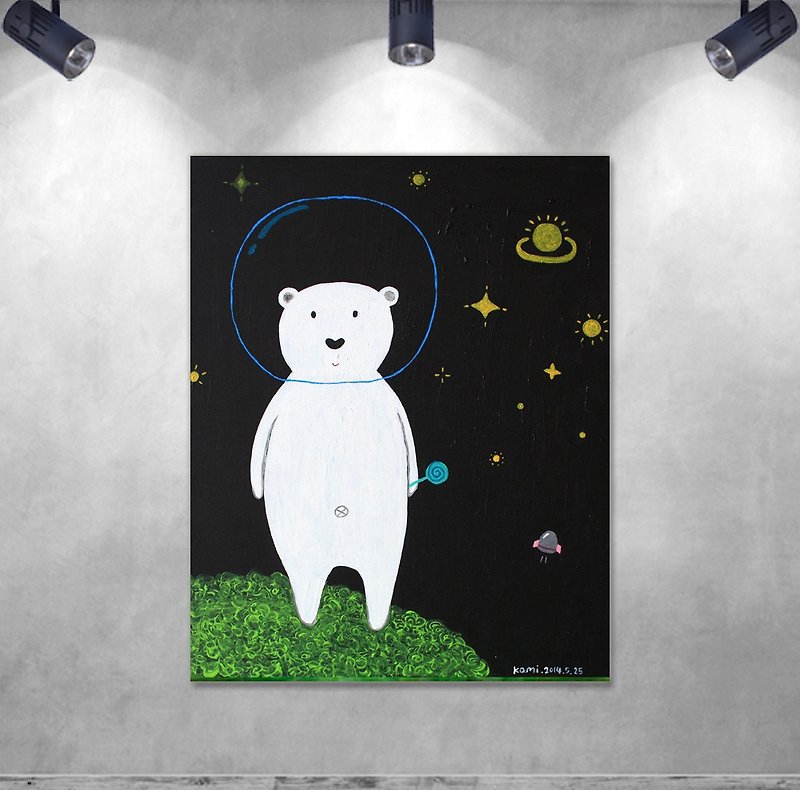 Frameless reproduction painting∣ Space Bear - Posters - Other Materials Multicolor