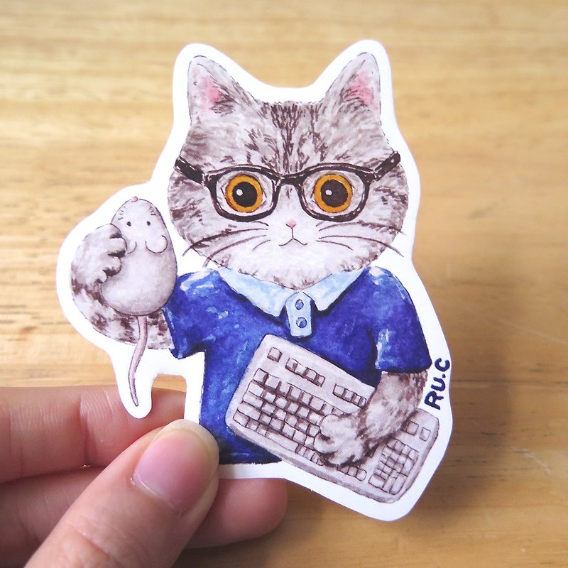 我的志願: 貓貓電腦工程師 貼紙 - 貼紙 - 紙 多色