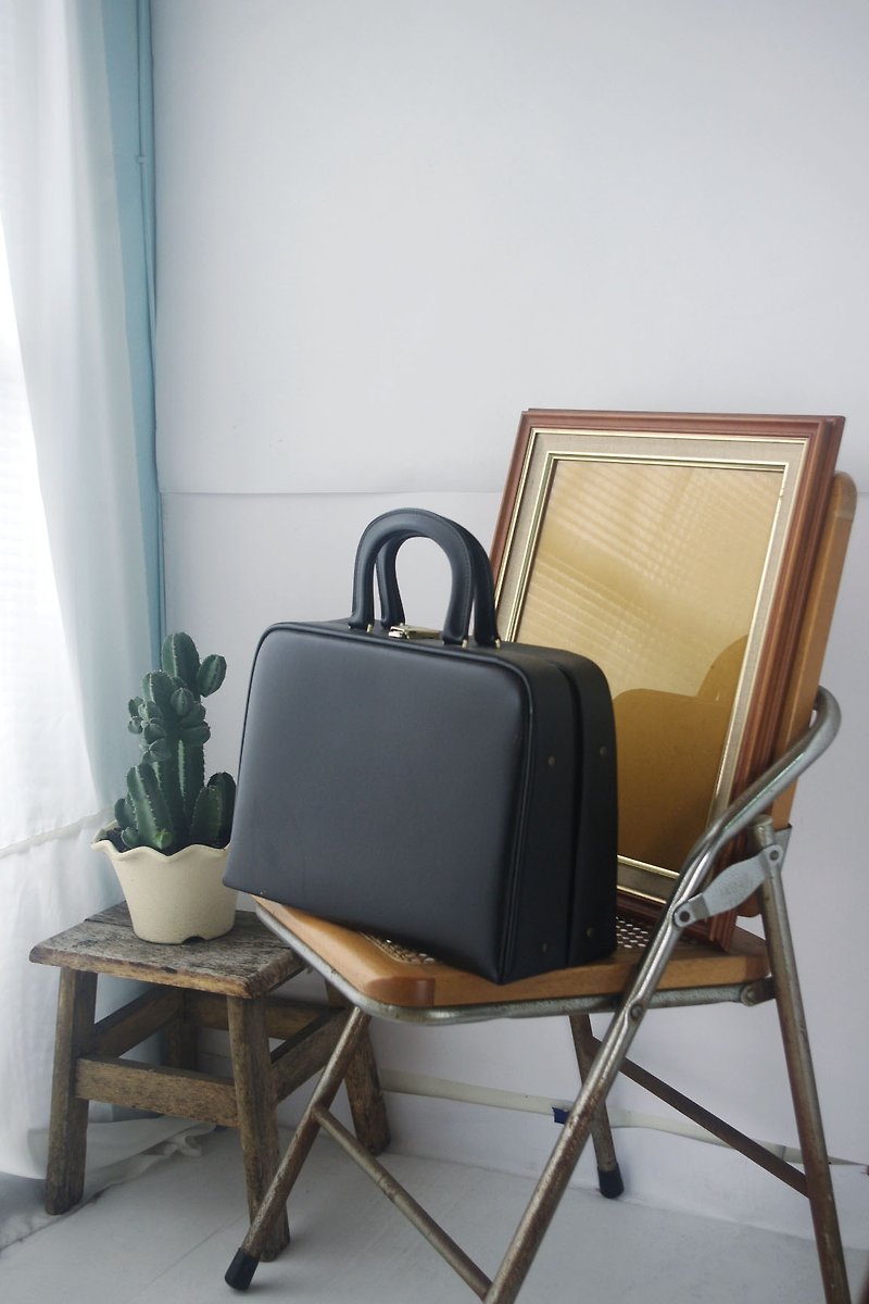 Nordic antique bag - wandering horizon black hand luggage - Luggage & Luggage Covers - Genuine Leather Black
