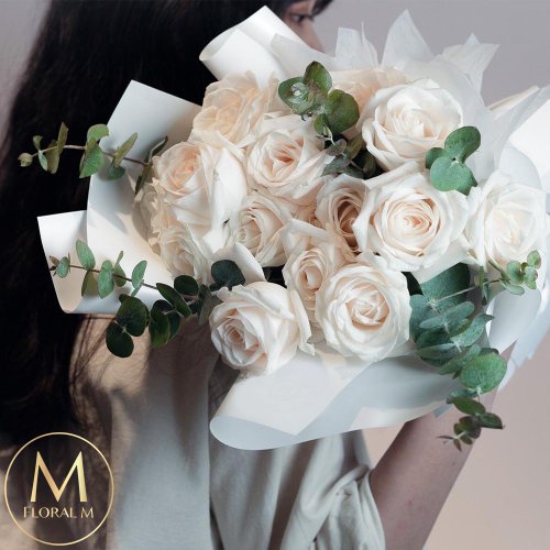 Floral M 花藝 伊莉莎白玫瑰鮮花花束