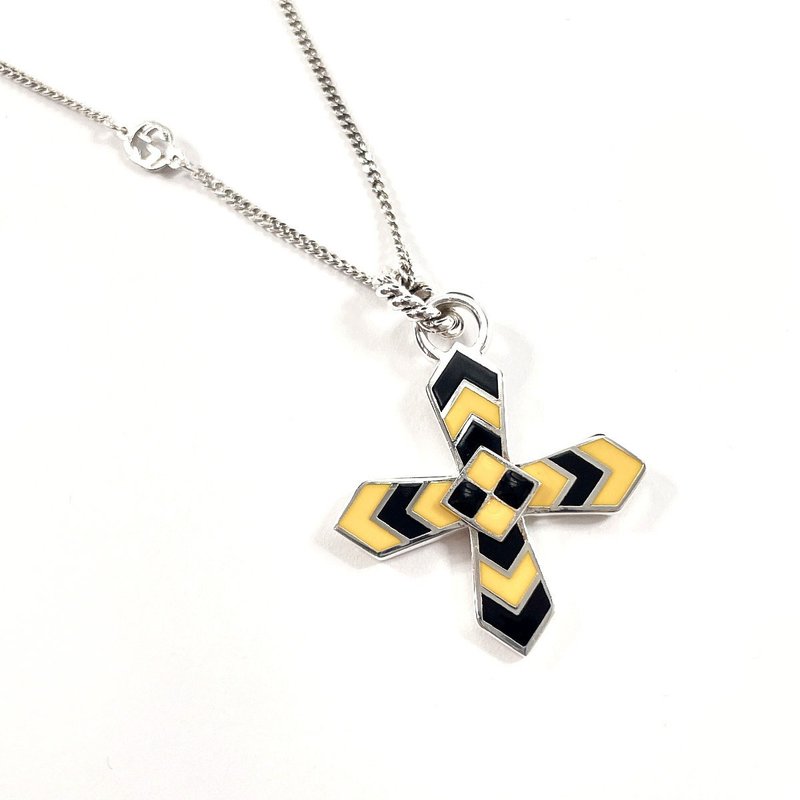 【日本直送 中古美品】グッチ GUCCI ネックレス ペンダント クロス GG シルバー925 シルバー ジュエリー 新品仕上げ済み - 項鍊 - 純銀 銀色