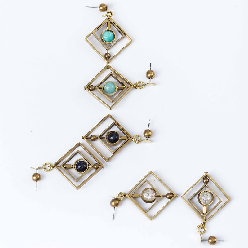 Dimension of Square Earrings - Earrings & Clip-ons - Copper & Brass 