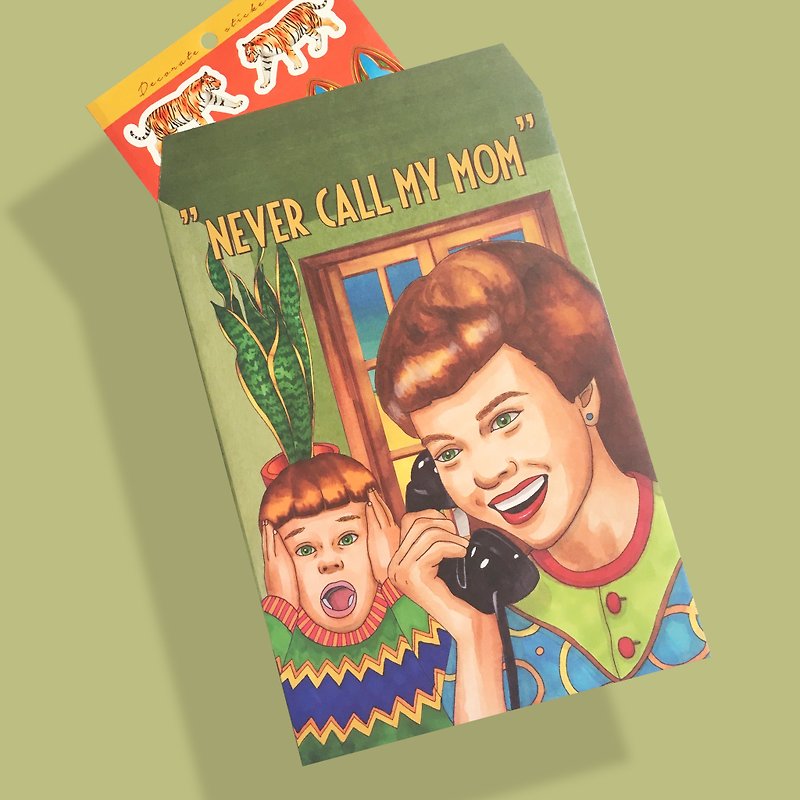 Never Call My Mom Paper Bag - ซองจดหมาย - กระดาษ สีเขียว