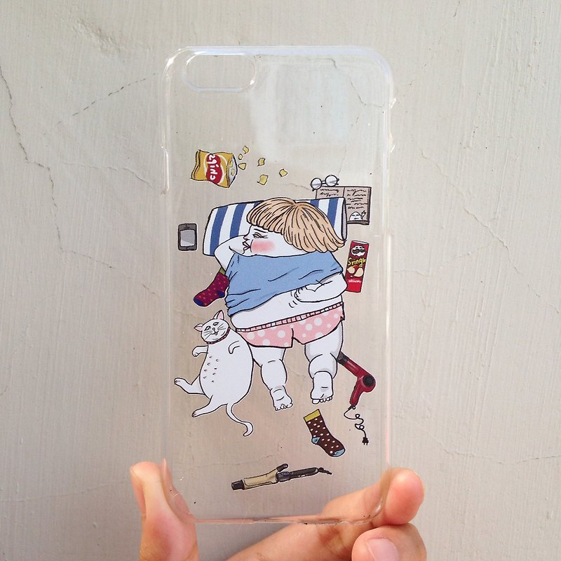 iPhone case- Lazy pork chop (i5/se) （hard case） - Phone Cases - Plastic White