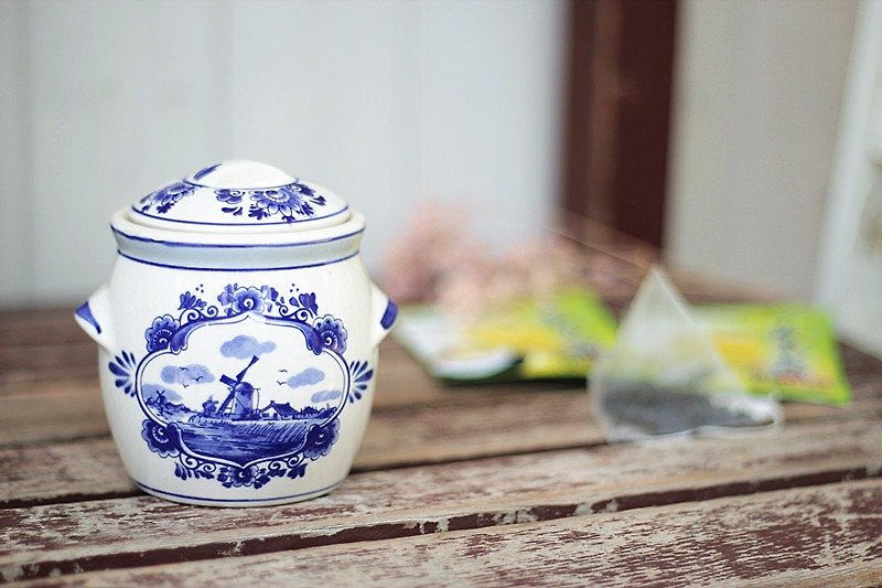 【Good day fetus】 Dutch vintage hand-painted tea pottery - Teapots & Teacups - Pottery Blue