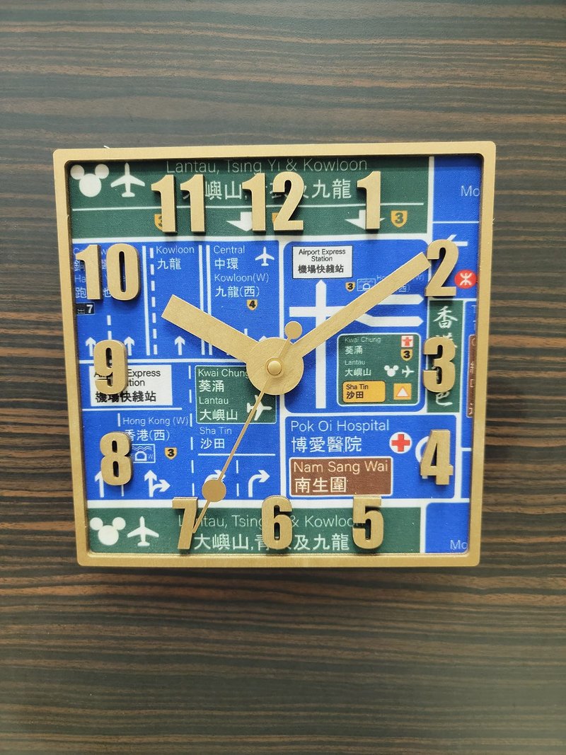 Hong Kong Theme Wooden Clock - Hong Kong Road Sign - นาฬิกา - ไม้ 