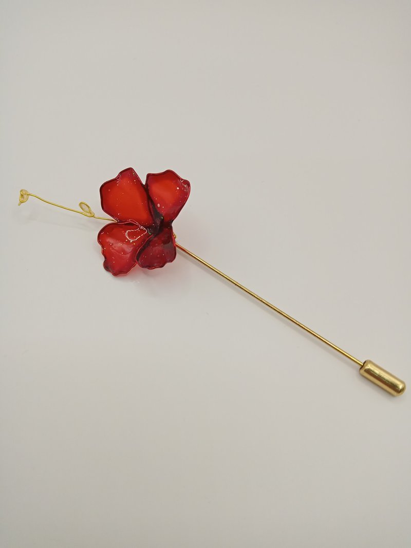 西裝胸針 馬來西亞國花 大紅花 - 胸針 - 其他材質 