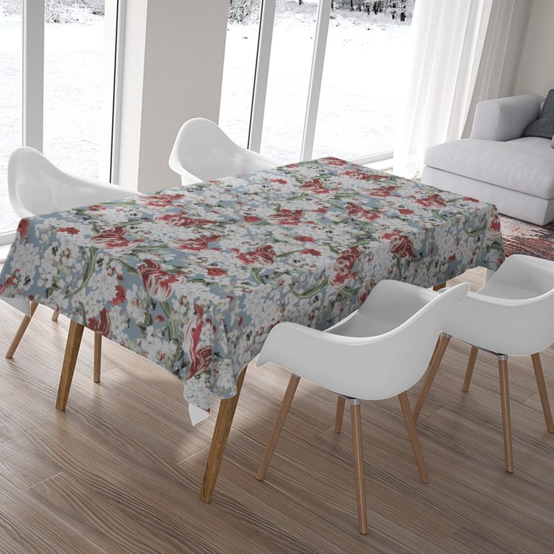 HC印花桌巾 歐美花版 HC7007 雲影鬱香 鬱金香 蜜蜂 - 擺飾/家飾品 - 聚酯纖維 