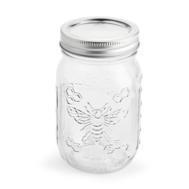 Ball Mason Jar 16oz Narrow Mouth Bee Warrior - อื่นๆ - แก้ว สีใส