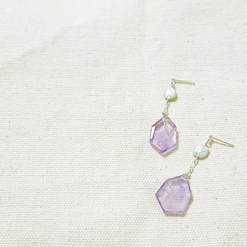amethyst lace - Earrings & Clip-ons - Other Metals Silver