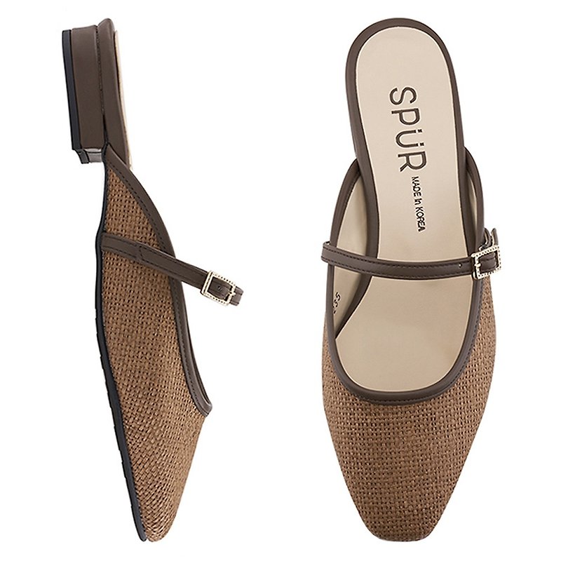 PRE-ORDER – SPUR Rattan bloafer MS9083 BROWN - Sandals - Faux Leather 